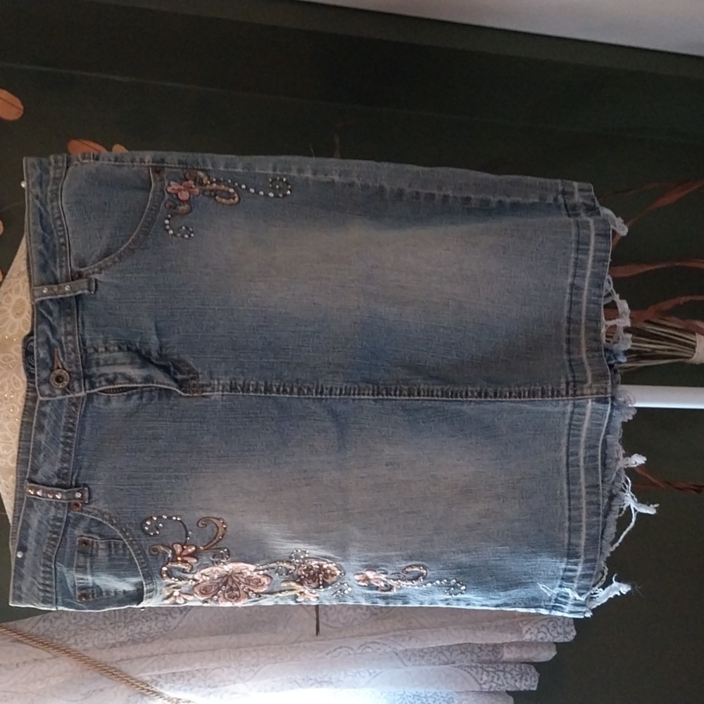 Angels junior size 15 bling jean mini skirt.